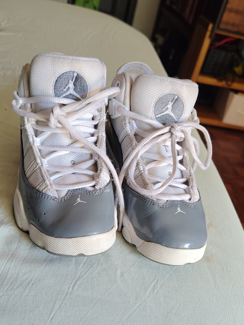 Jordan Kids Gray & White Low-Top Basketball Sneakers - Picture 1 of 10